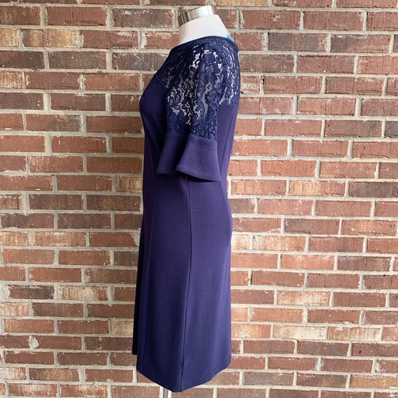 Draper James Solid Navy Flutter Short Sleeve Dress - Picture 4 of 8